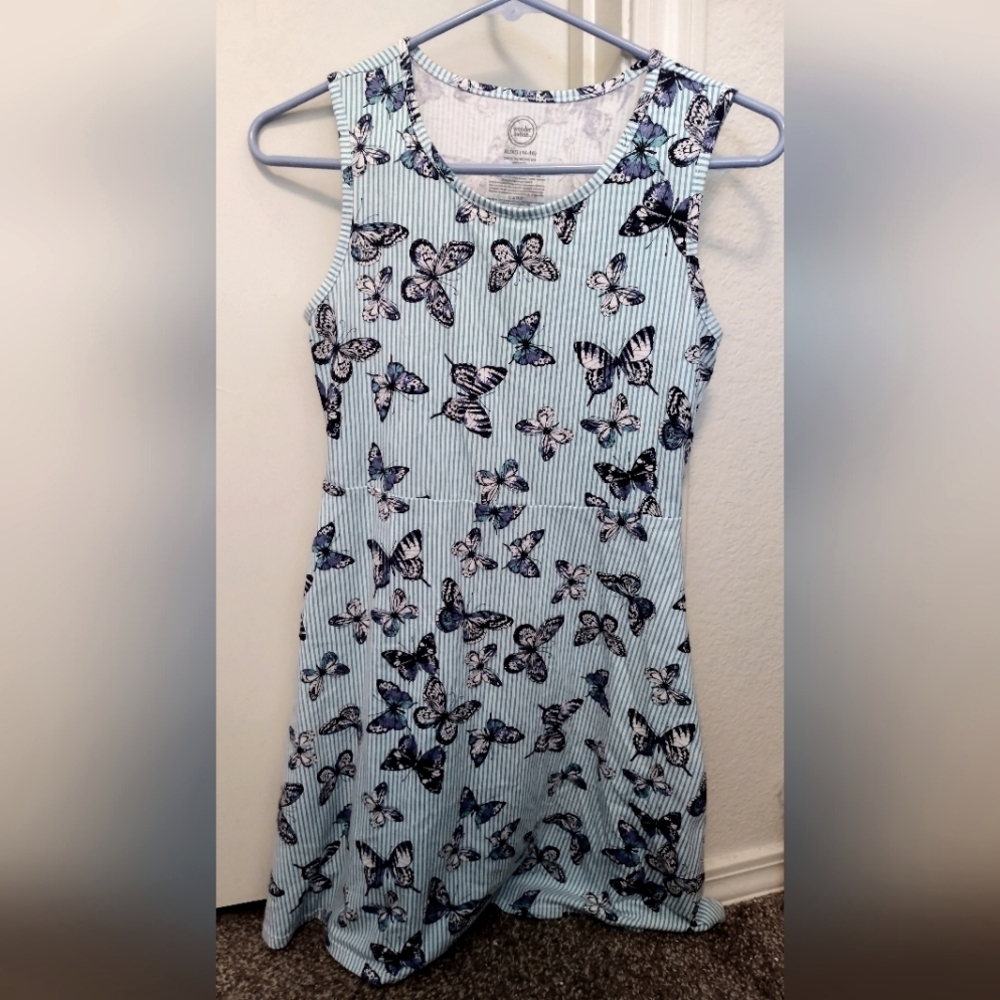 Wonder Nation Blue Striped Butterfly Dress
